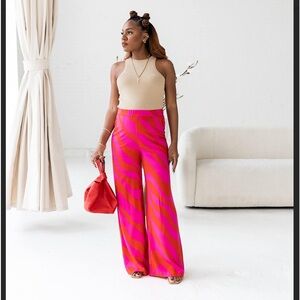 Pink and orange zebra office pants - the drop xxs